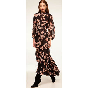 MISA Los Angeles Aubrey Dress in Black Floral Size XS